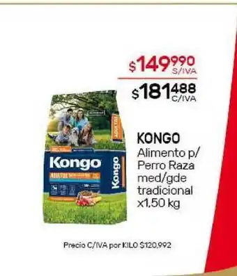Nini Mayorista Kongo Alimento P Perro Raza Med Gde Tradicional X1.50 Kg oferta