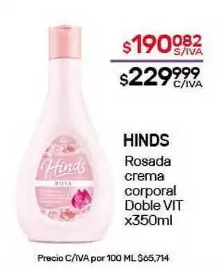 Nini Mayorista Hinds Rosada Crema Corporal Doble Vit x 350ml oferta