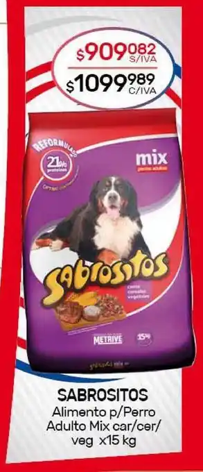 Nini Mayorista Sabrositos Alimento P Perro Adulto Mix Car Cer Veg X15 Kg oferta