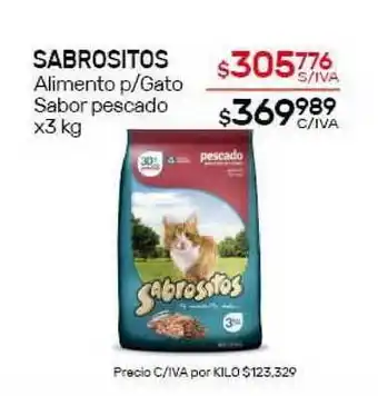 Nini Mayorista Sabrositos Alimento P Gato Sabor Pescado X3 Kg oferta