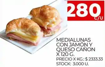 Supermercados DIA Medialunas Con Jamón y Queso Cañon x 120 g oferta