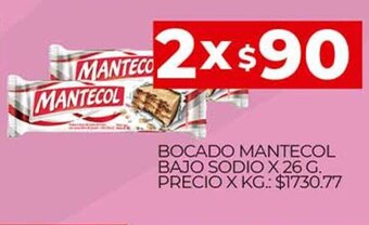 Supermercados DIA Mantecol Bocado Bajo Sodio x 26 g oferta