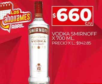 Supermercados DIA Vodka Smirnoff x 700ml oferta