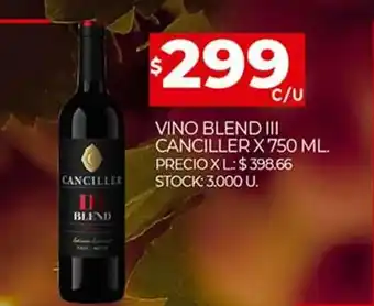 Supermercados DIA Vino Blend 111 Canciller x 750ml oferta
