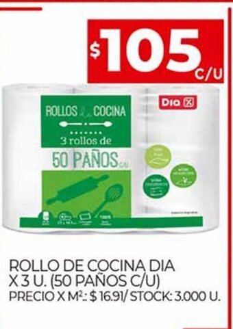 Supermercados DIA Rollo De Cocina Dia x 3 U. oferta