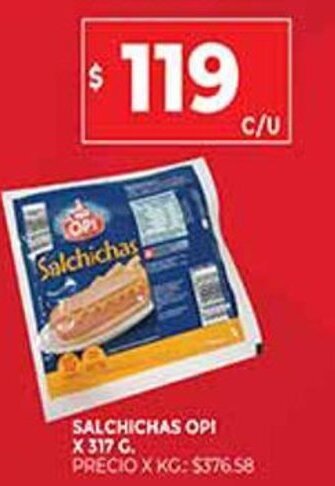 Supermercados DIA Salchichas Opi x 317g oferta