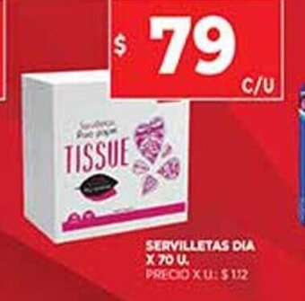 Supermercados DIA Servilletas Dia x 70 U. oferta