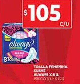 Supermercados DIA Always Toalla Femenina Suave x 8 u. oferta