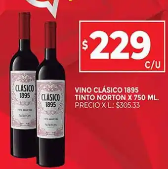 Supermercados DIA Vino Clásico 1895 Tinto Norton x 750ml oferta