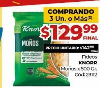 Diarco Fideos knorr oferta