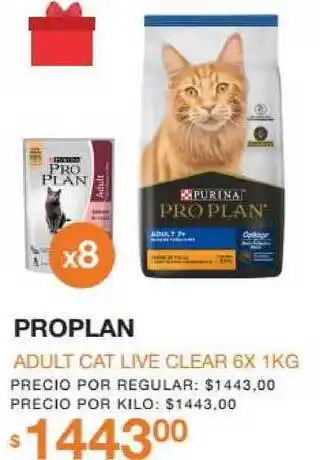Puppis Purina ProPlan Adult Cat Live Clear 6x 1Kg oferta