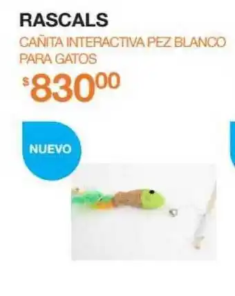 Rascals Cañita Interactiva Pez Blanco Para Gatos