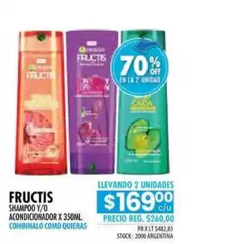 Pigmento Fructis Shampoo Y/O Acondicionador X 350ml oferta