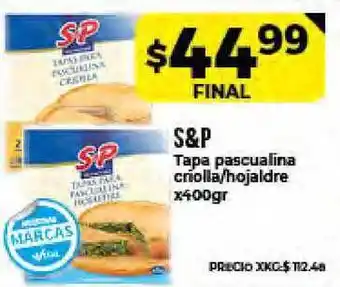Supermayorista Vital S&P Tapa pascualina criolla/hojaldre x 400gr oferta