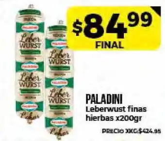 Supermayorista Vital Paladini Leberwust Finas hierbas x 200gr oferta