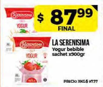 Supermayorista Vital La Serenisima Yogur Bebible sachet x 900gr oferta
