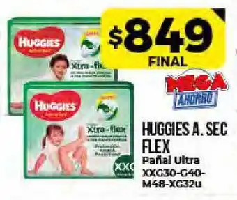 Supermayorista Vital Huggies A. Sec Flex Pañal Ultra XXG30-G40-M48-XG32u oferta