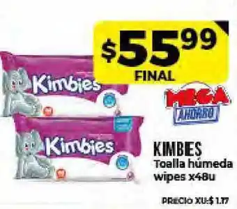 Supermayorista Vital Kimbies Toalla húmeda wipes x 48u oferta