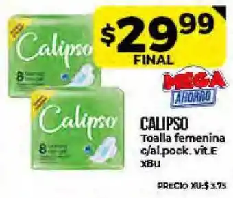 Supermayorista Vital Calipso Toalla femenina c/al.pock. vit.e x 8u oferta