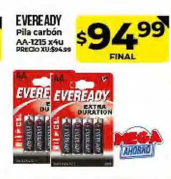 Supermayorista Vital Eveready Pila carbón AA-1215 x4u oferta