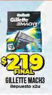 Supermayorista Vital Gillette Mach3 Repuesto x2u oferta