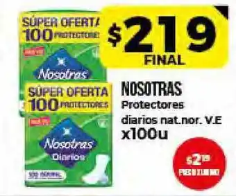 Supermayorista Vital Nosotras Protectores Diarios Nat.nor. V.e x 100u oferta