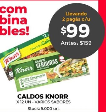 Supermercados Tadicor Caldos Knorr x 12 Un - Varios Sabores oferta