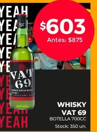 Supermercados Tadicor Whisky VAT 69 Botella 700cc oferta