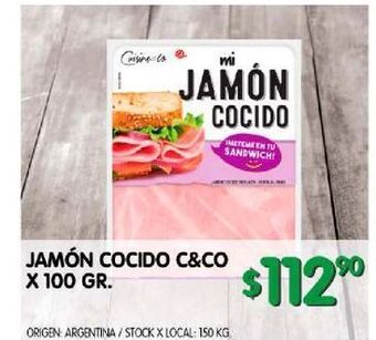 Jumbo Jamón cocido c&co x 100g oferta