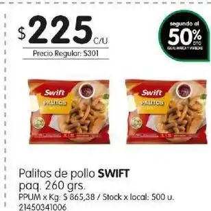 Jumbo Palitos de pollo swift 260g oferta