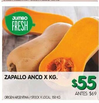 Jumbo Zapallo anco x kg oferta