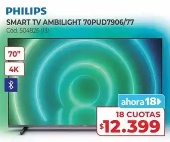 Naldo Lombardi Philips smart tv ambilight 70pud7906/77 oferta