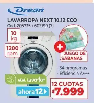 Naldo Lombardi Drean lavarropa next 10.12 eco oferta