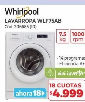 Naldo Lombardi Whirlpool lavarropa wlf75ab oferta
