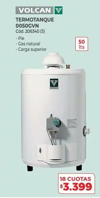 Naldo Lombardi Termotanque volcan 0050gvn 50l oferta
