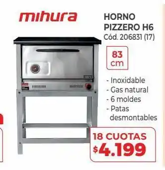 Naldo Lombardi Mihura horno pizzero h6 oferta