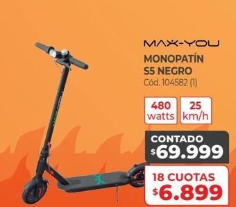 Naldo Lombardi Max-you monopatín s5 negro oferta