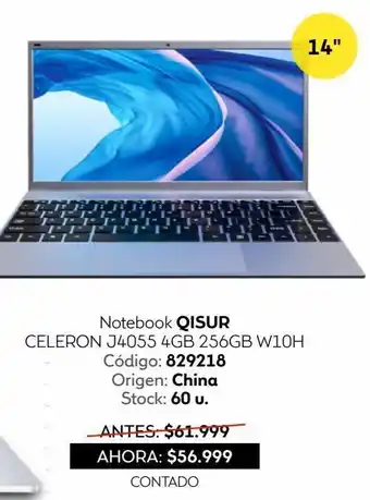 Coppel Notebook qisur 14" celeron oferta