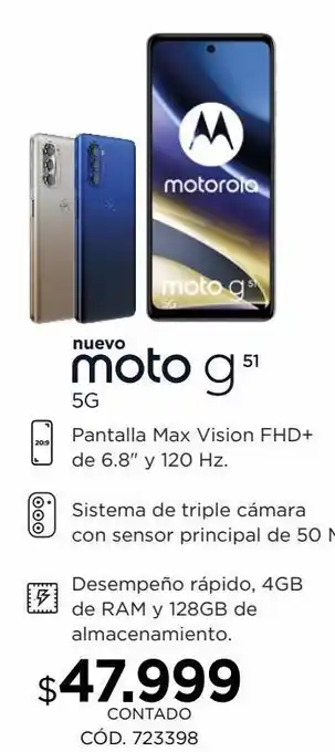 Coppel Celulares moto g51 motorola 5g oferta