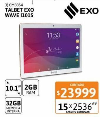 Cetrogar Tablet exo wave i101s 10." 2gb 32gb oferta