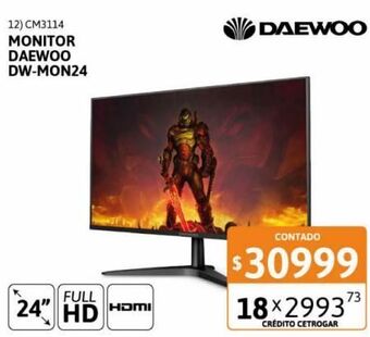 Cetrogar Monitor daewoo 24" dw-mon24 oferta