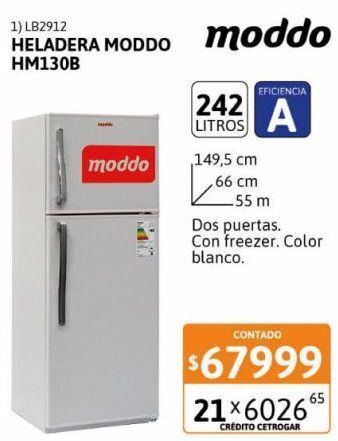 Cetrogar Heladera con freezer moddo 242 litros hm130b oferta
