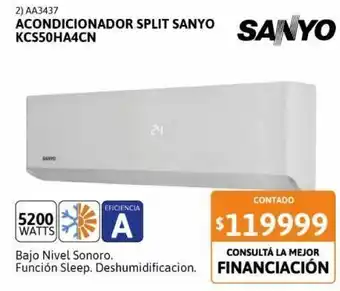 Cetrogar Aire acondicionado split sanyo 5200wfc ea kcs50ha4cn oferta