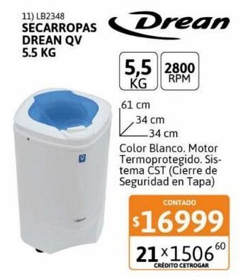 Cetrogar Secarropas drean qv 5.5 kg oferta