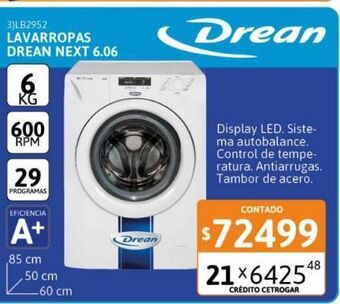 Cetrogar Lavarropas drean next 6.06 eco 6k 600rpm cf oferta