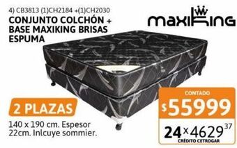 Cetrogar Conjunto sommier maxi king 140 brisas oferta