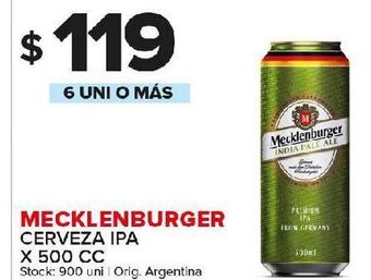 Carrefour Maxi Cerveza mecklenburger x 500 cc oferta