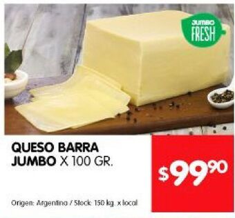 Disco Queso barra jumbo 100g oferta