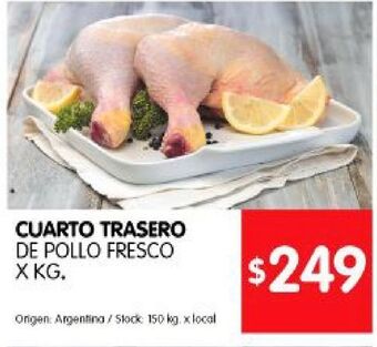 Disco Cuarto trasero de pollo fresco kg oferta