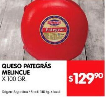 Disco Queso pategrás melincue 100g oferta